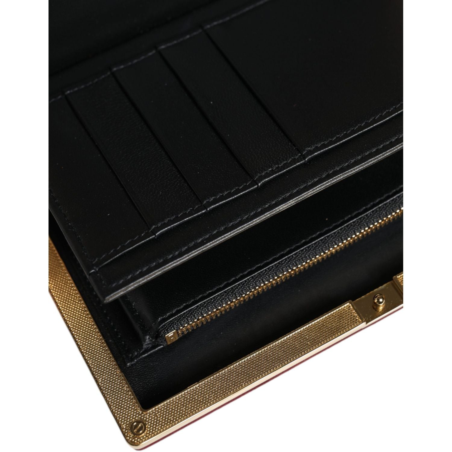 Dolce & Gabbana Bordeaux Velvet Gold Frame Clutch Evening Bag