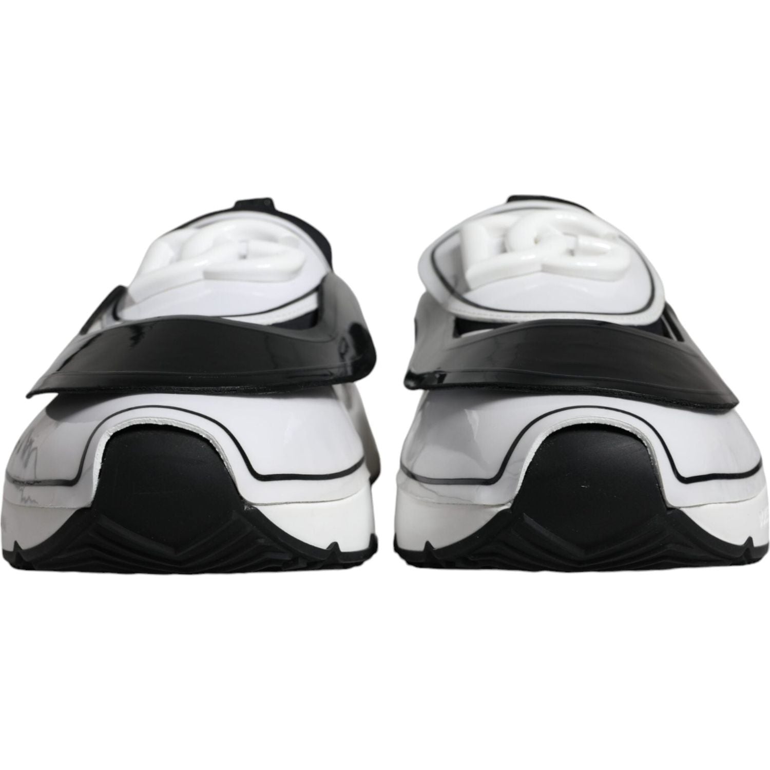 Dolce & Gabbana White Black Logo Plaque Daymaster Sneakers Shoes