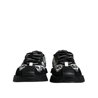 Dolce & Gabbana Black Logo Lace Up Low Top NS1 Sneakers Shoes