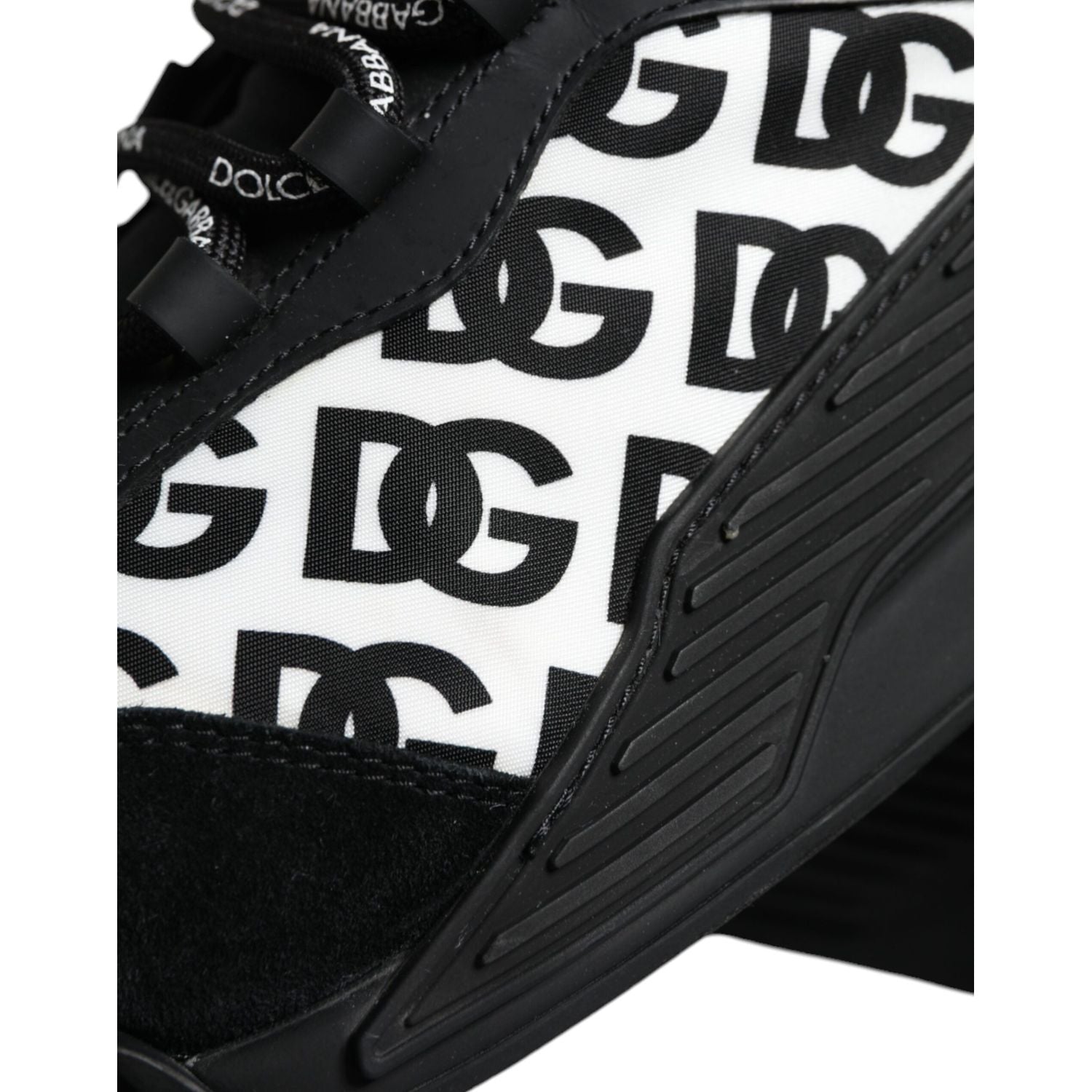 Dolce & Gabbana Black Logo Lace Up Low Top NS1 Sneakers Shoes