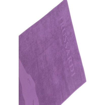 Trussardi Beachwear Purple Cotton Beach Towel