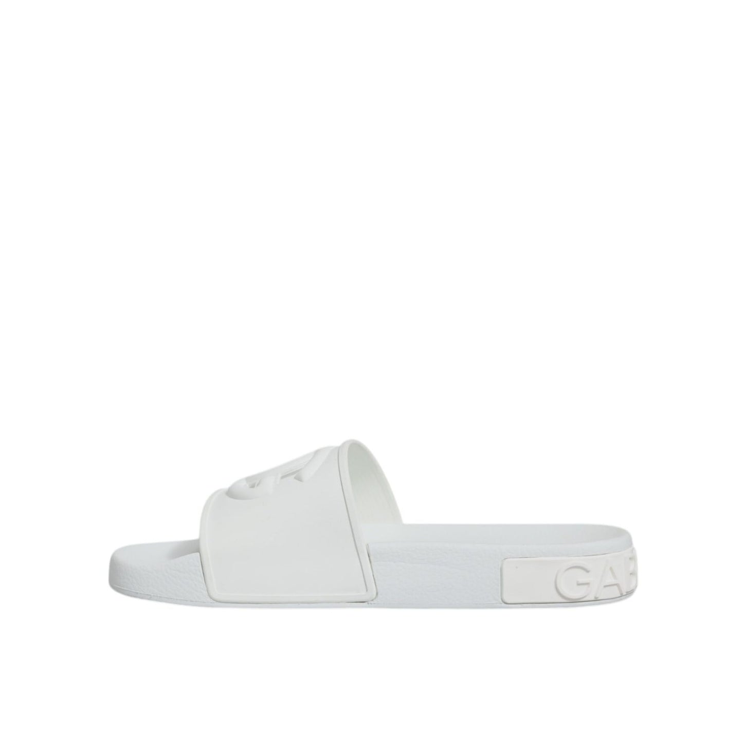 Dolce & Gabbana White Rubber Slides Sandals Beachwear Shoes