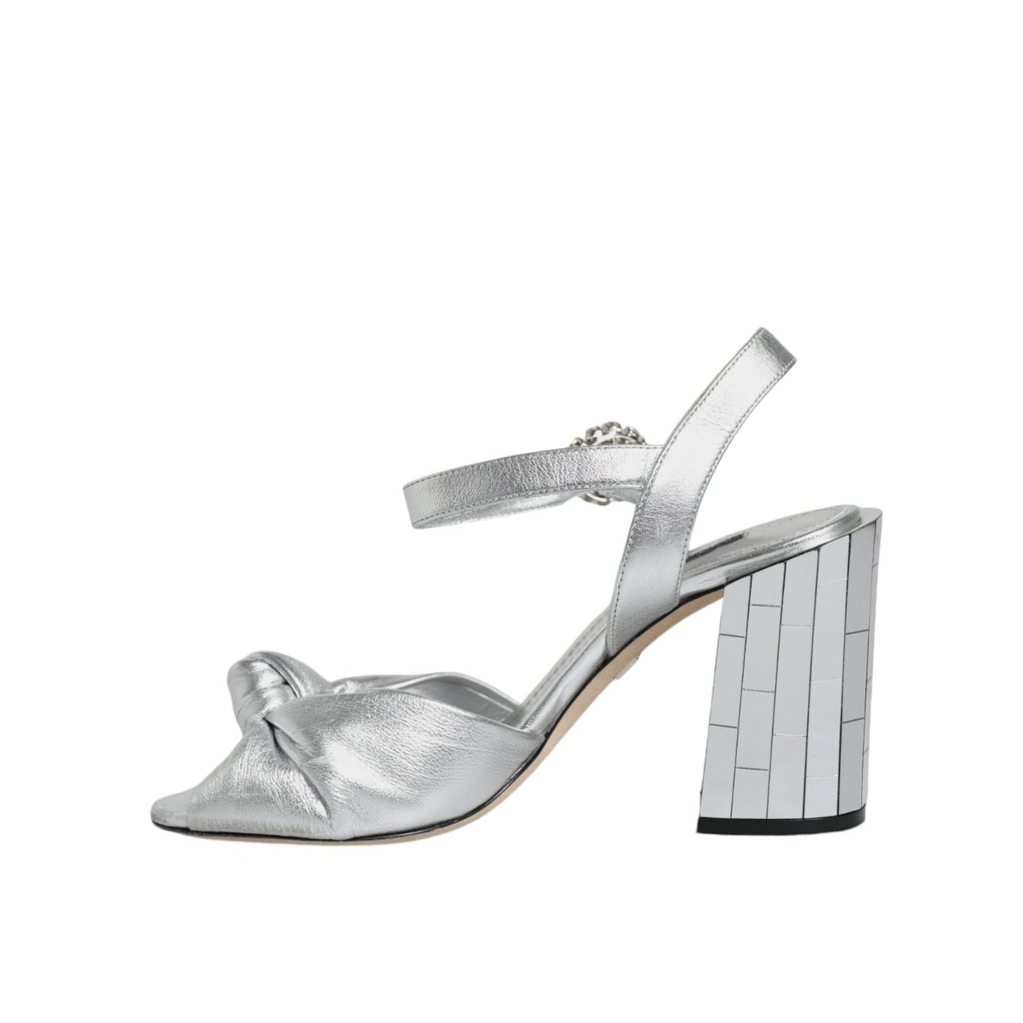 Dolce & Gabbana Silver Mirror Heels KEIRA Sandals Shoes