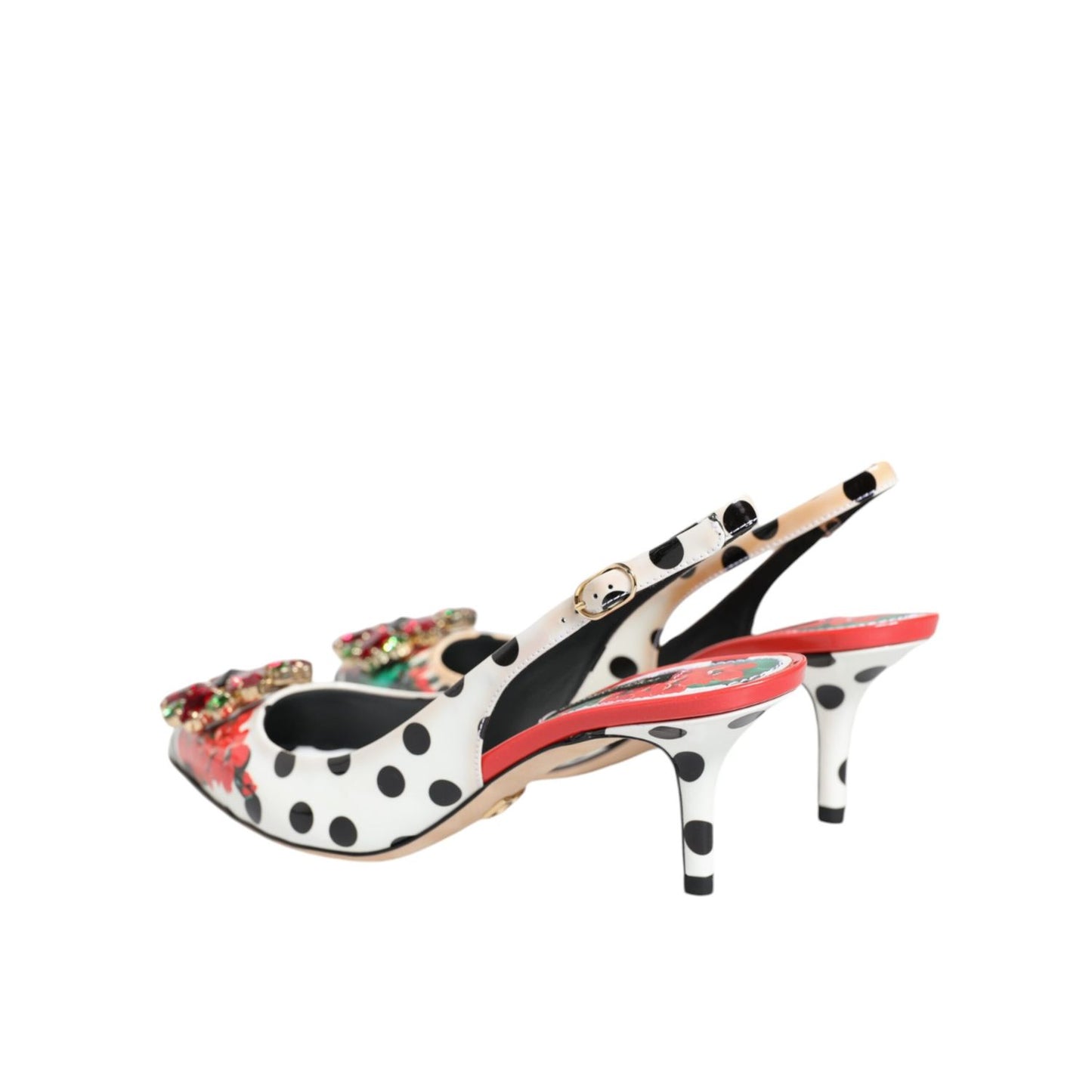 Dolce & Gabbana Multicolor Crystal Heels Slingback Shoes