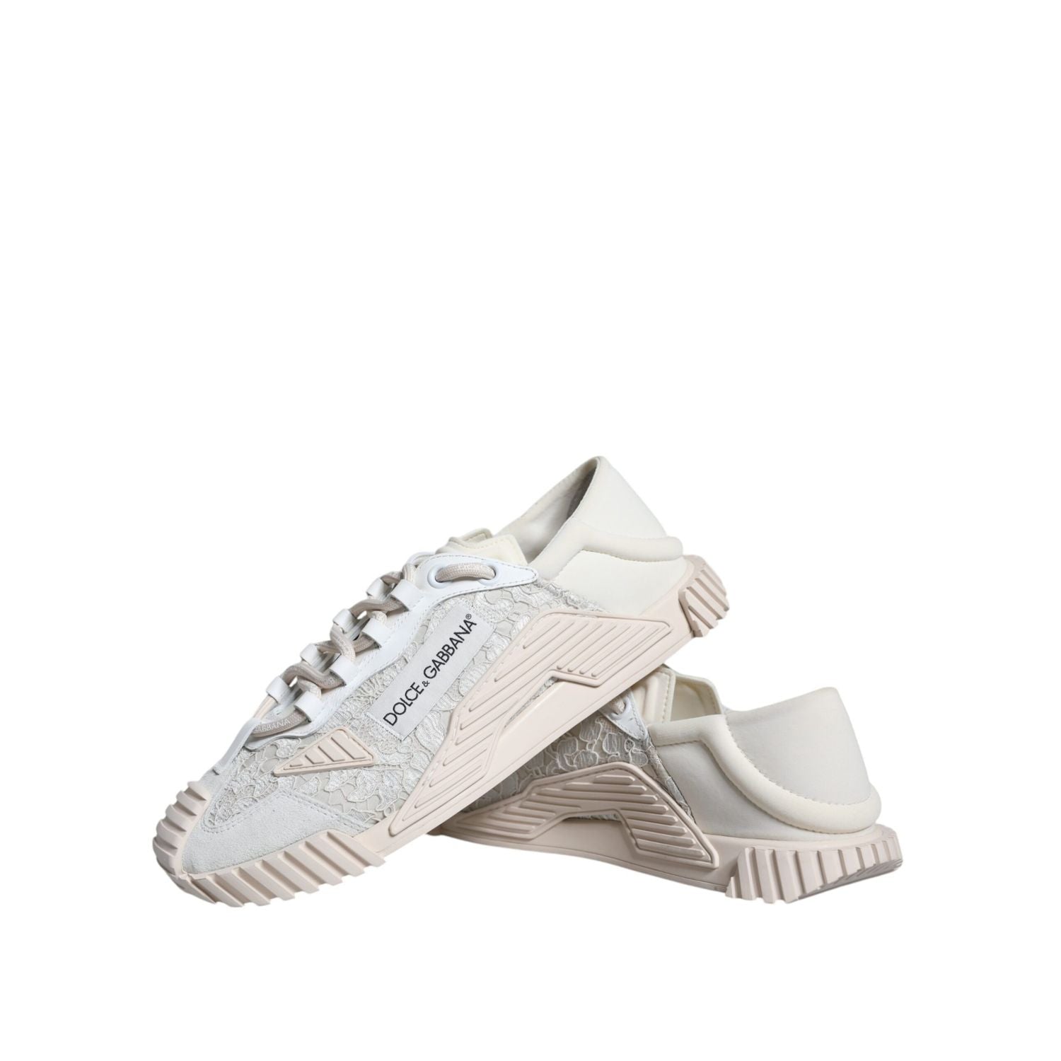 Dolce & Gabbana White Lace NS1 Low Top Sneaker Sports Shoes