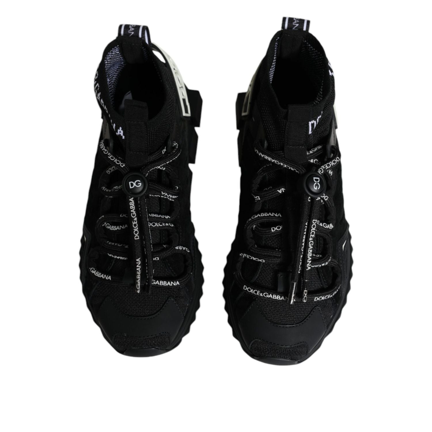 Dolce & Gabbana Black Sorrento Socks Logo Sneakers Shoes