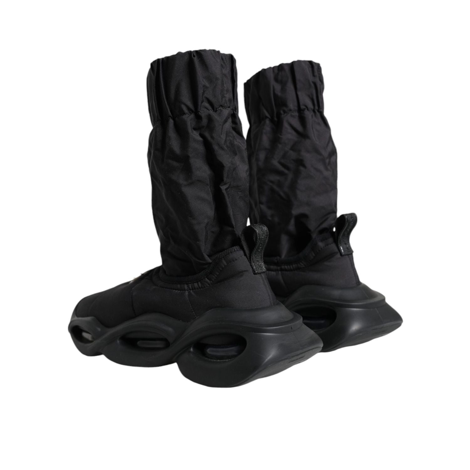 Dolce & Gabbana Black Slip On Wave Socks Sneakers Shoes