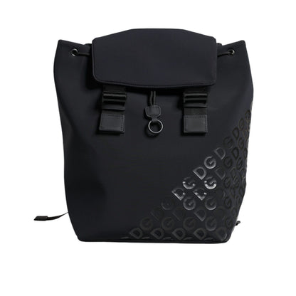 Dolce & Gabbana Black DG Mania Neoprene Travel Back Pack Bag