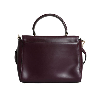 Michael Kors Purple Leather Logo Plaque Crossbody MINDY Satchel Bag