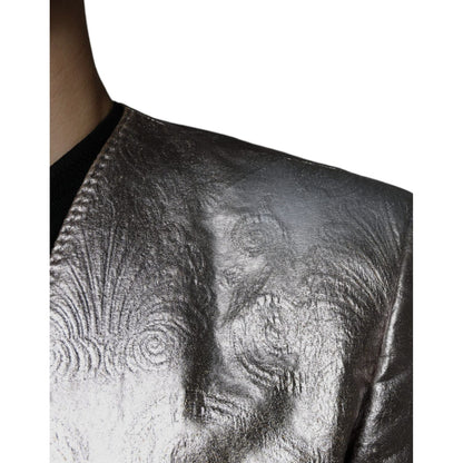 Dolce & Gabbana Gold Jacquard Single Breasted Dress Blazer