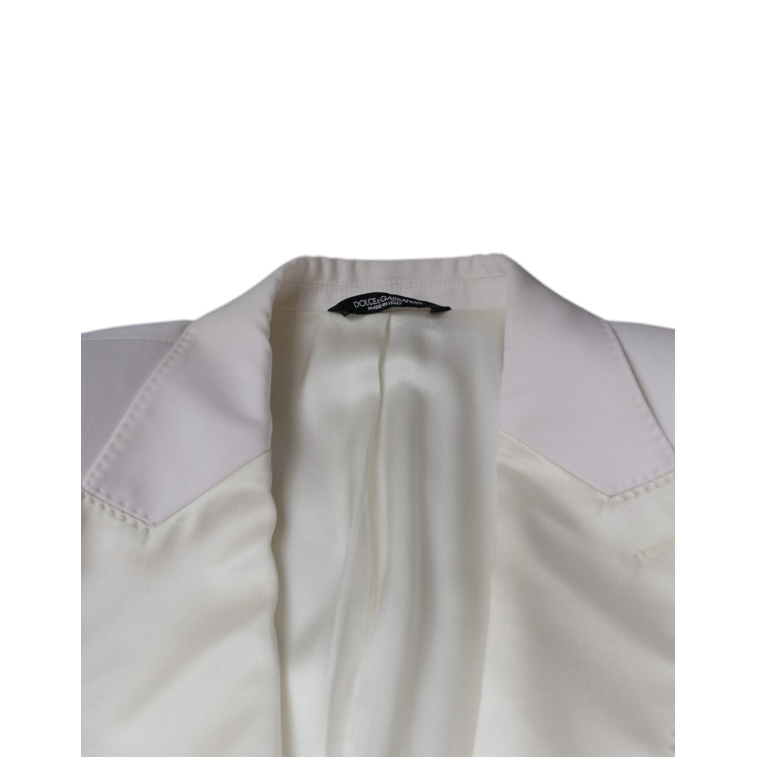 Dolce & Gabbana Off White Wool Single Breasted Dress Blazer