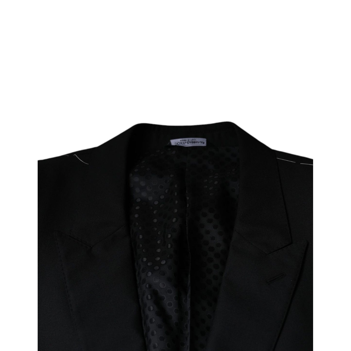 Dolce & Gabbana Black Wool Single Breasted Men Coat Blazer