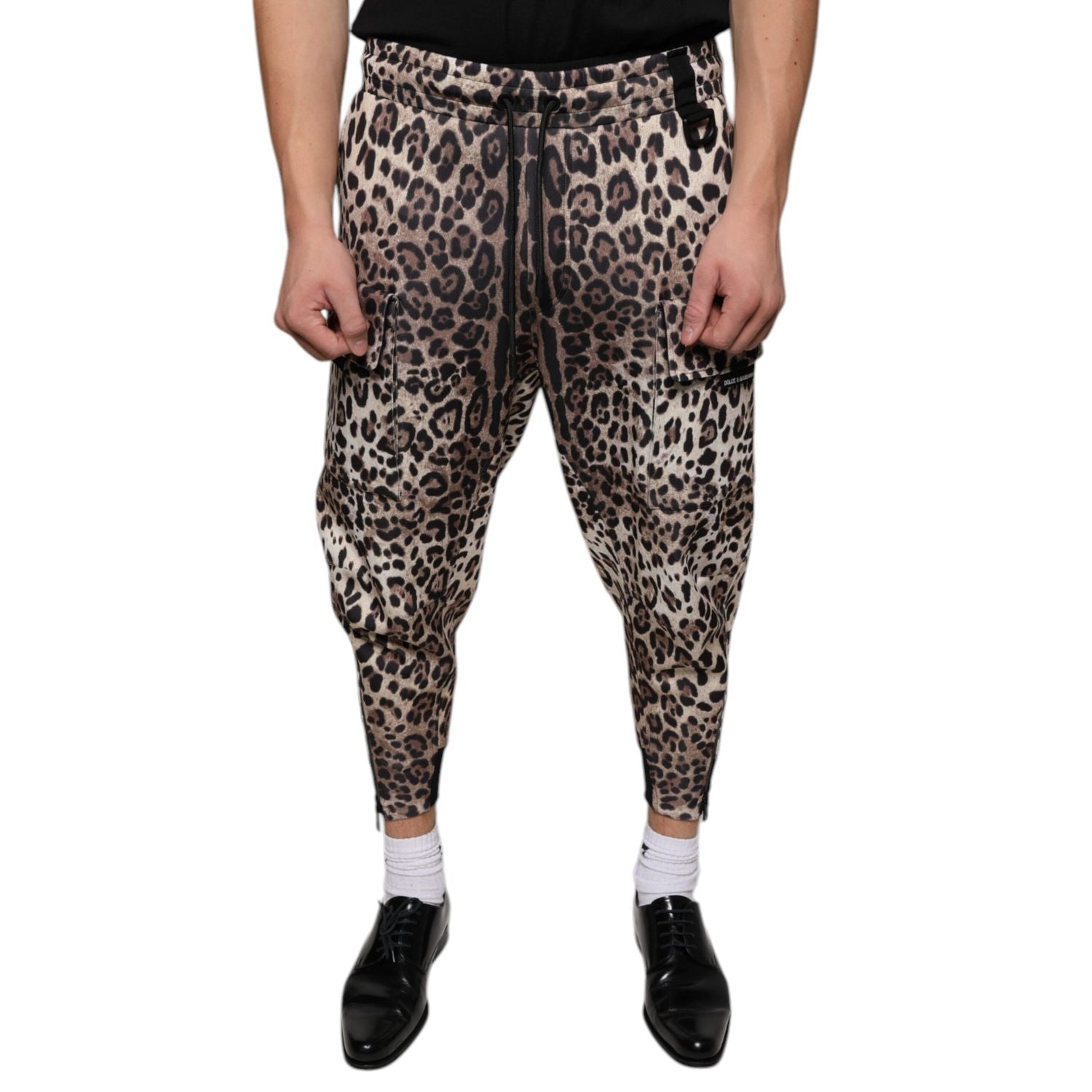 Dolce & Gabbana Brown Leopard Polyester Jogger Pants