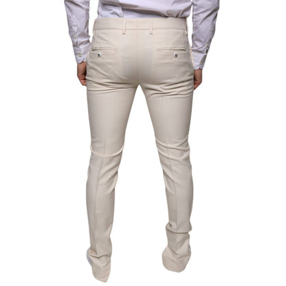 Dolce & Gabbana Off White Chino Wool Skinny Pants