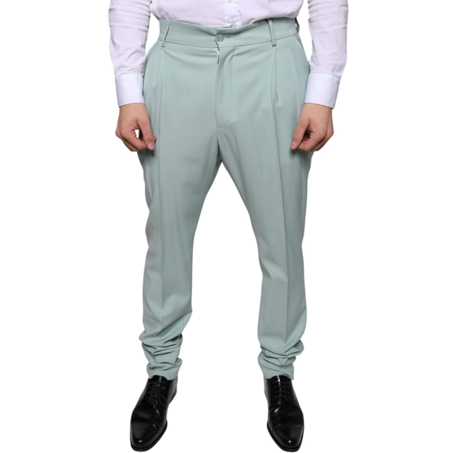 Dolce & Gabbana Mint Green Cotton Dress Pants