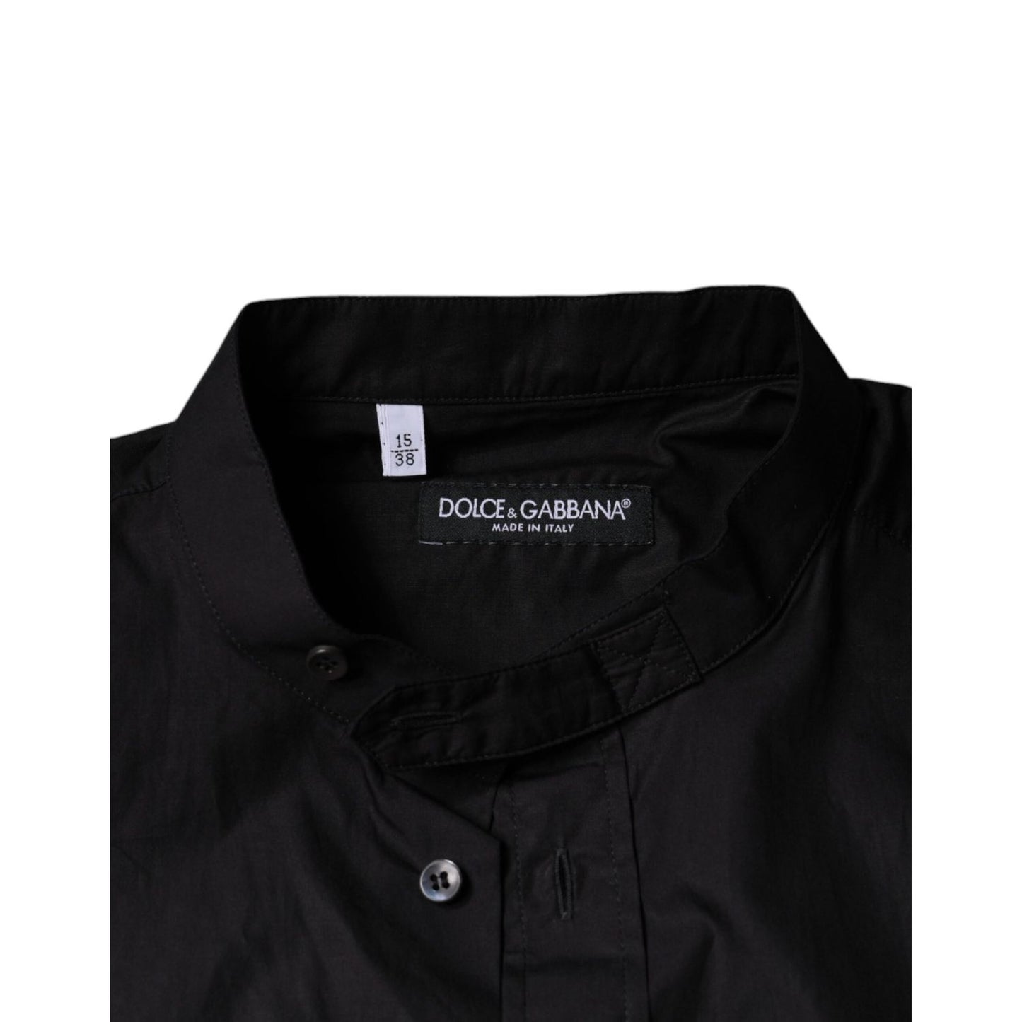 Dolce & Gabbana Black Cotton Button Down Men Casual Shirt