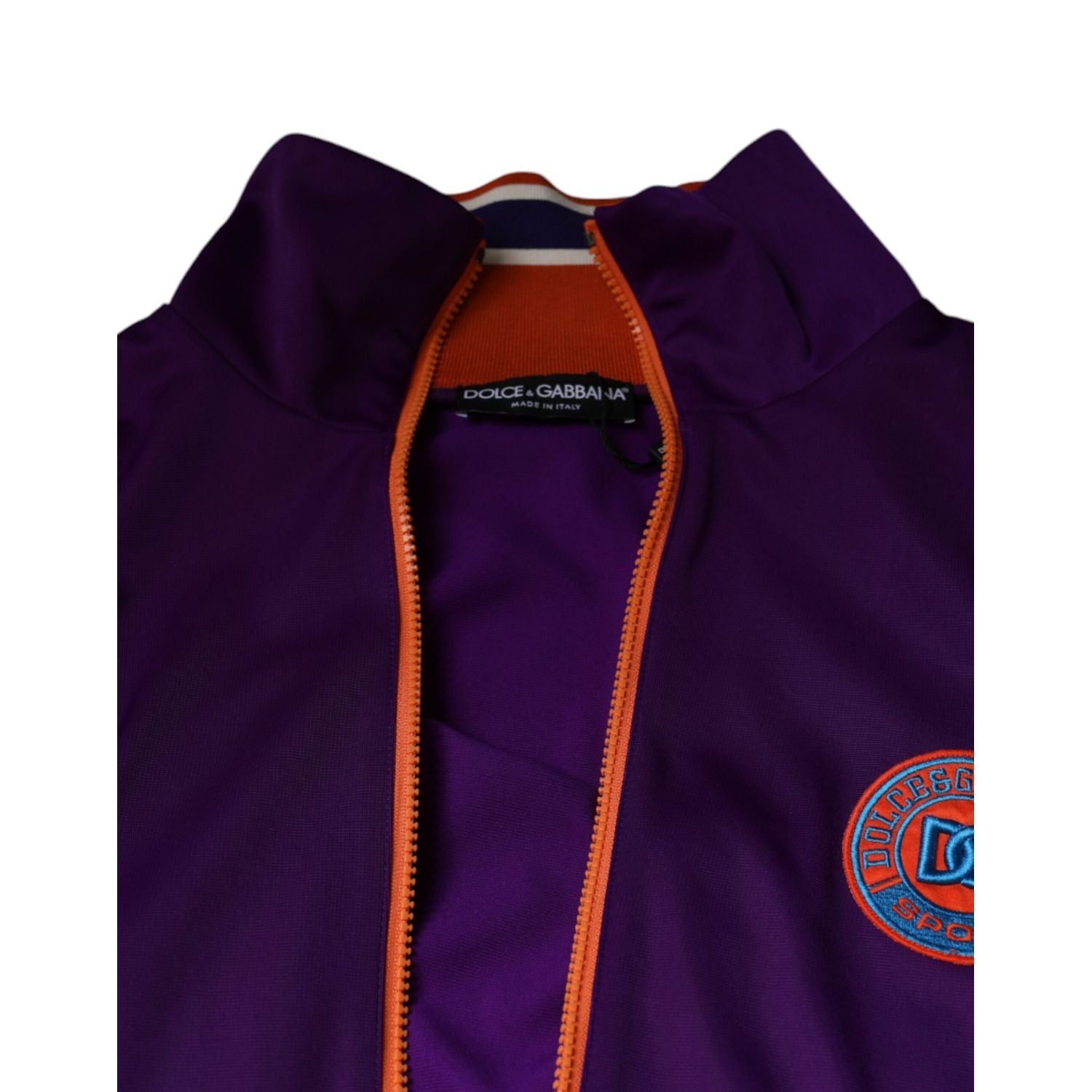 Dolce & Gabbana Purple Polyester Full Zip Long Sleeve Sweater