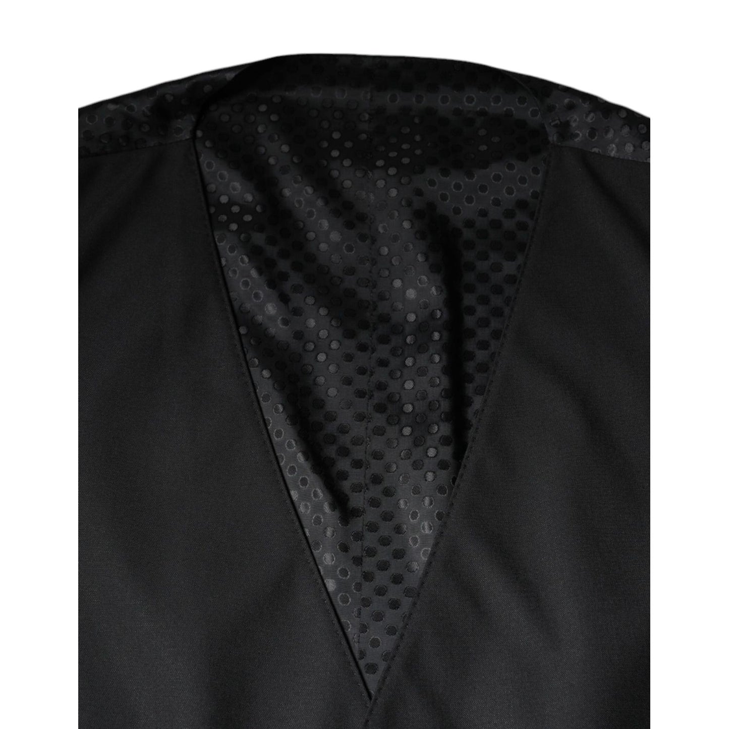 Dolce & Gabbana Black Wool Waistcoat Dress Formal Vest