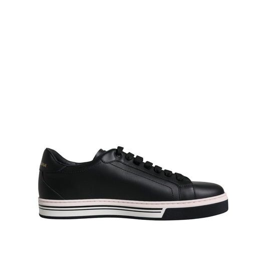 Dolce & Gabbana Black Leather Low Top Men Sneakers Shoes