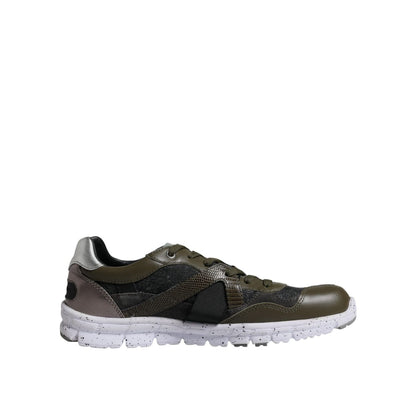 Dolce & Gabbana Multicolor Canvas Leather Low Top Sneaker Shoes