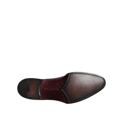 Dolce & Gabbana Black Leather Lace Up Men Derby Formal Shoes