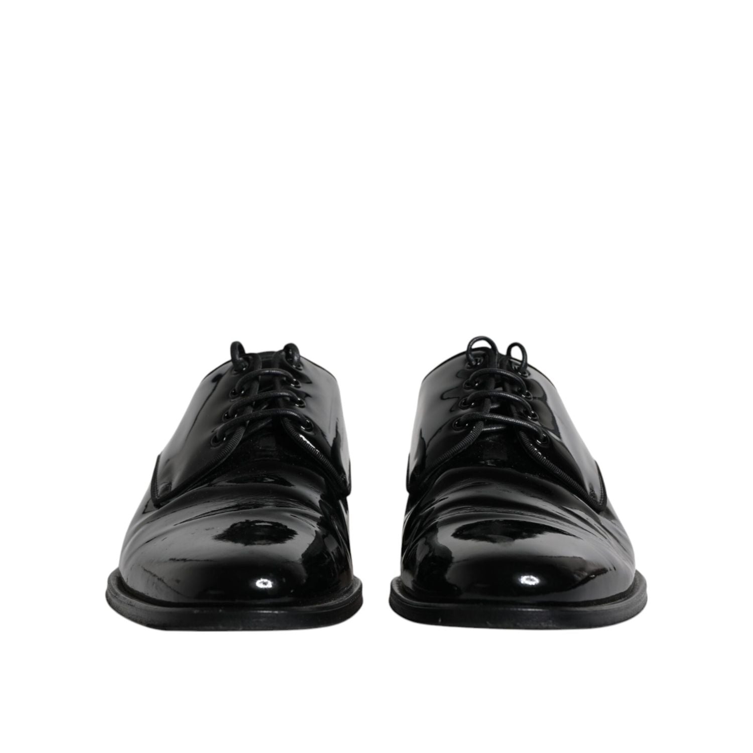 Dolce & Gabbana Black Leather Lace Up Men Derby Formal Shoes