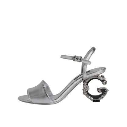 Dolce & Gabbana Silver KEIRA Heels Ankle Strap Sandals Shoes