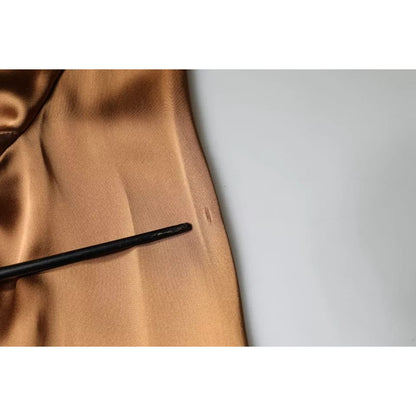 Emporio Armani Brown Satin Long Sleeves Wrap Sheath Mini Dress