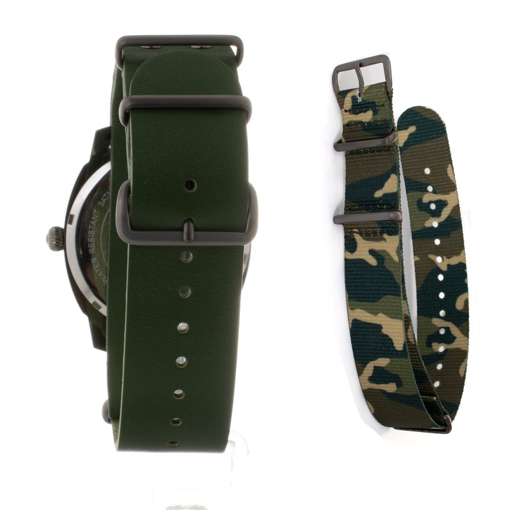 Folli Follie Green Leather Dress Watch