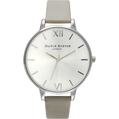 Olivia Burton Gray Leather Dress Watch