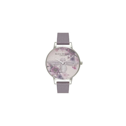 Olivia Burton Gray Artificial Leather Dress Watch