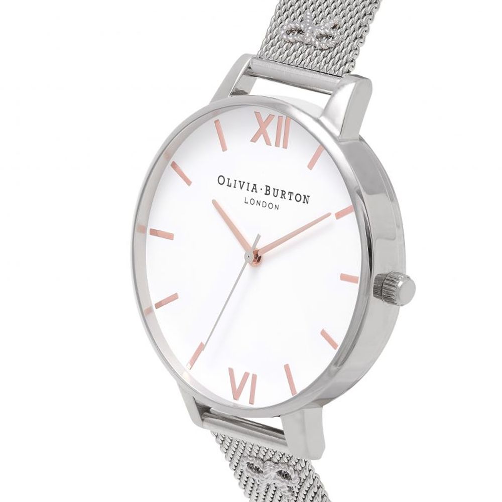 Olivia Burton Silver Stainless Steel Dress Watch