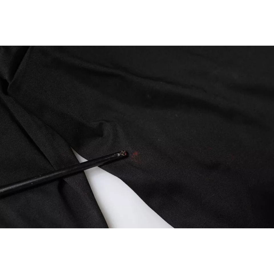 Dolce & Gabbana Black Cotton Stretch Skinny Men Dress Pants