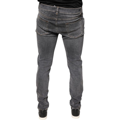Dolce & Gabbana Dark Gray Cotton Stretch Skinny Denim Jeans