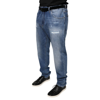 Dolce & Gabbana Blue Washed Cotton Stretch Men Denim Jeans