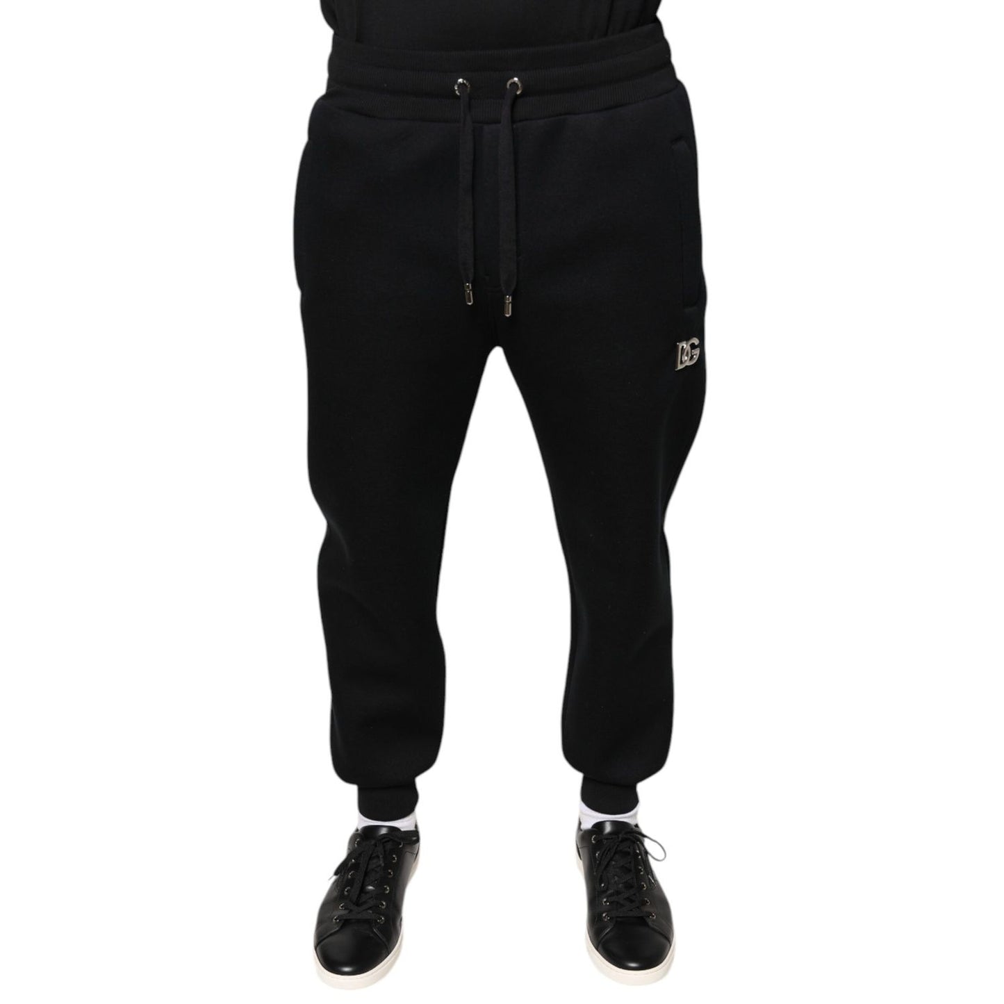 Dolce & Gabbana Black Modal DG Logo Jogger Men Sweatpants Pants