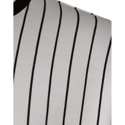 Dolce & Gabbana Black White Stripes Logo Sweatshirt Sweater
