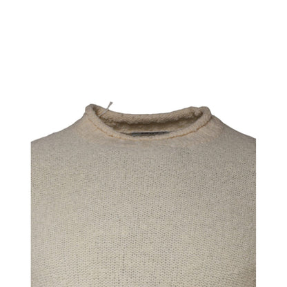 KANGRA Beige Wool Knit Long Sleeve Round Neck Pullover Sweater