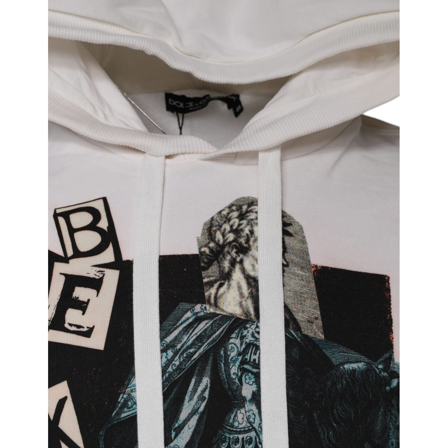 Dolce & Gabbana White Caesar Cotton Hooded Pullover Sweater