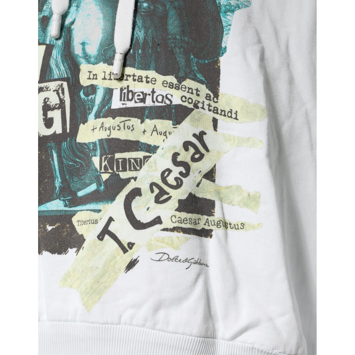 Dolce & Gabbana White Caesar Cotton Hooded Pullover Sweater