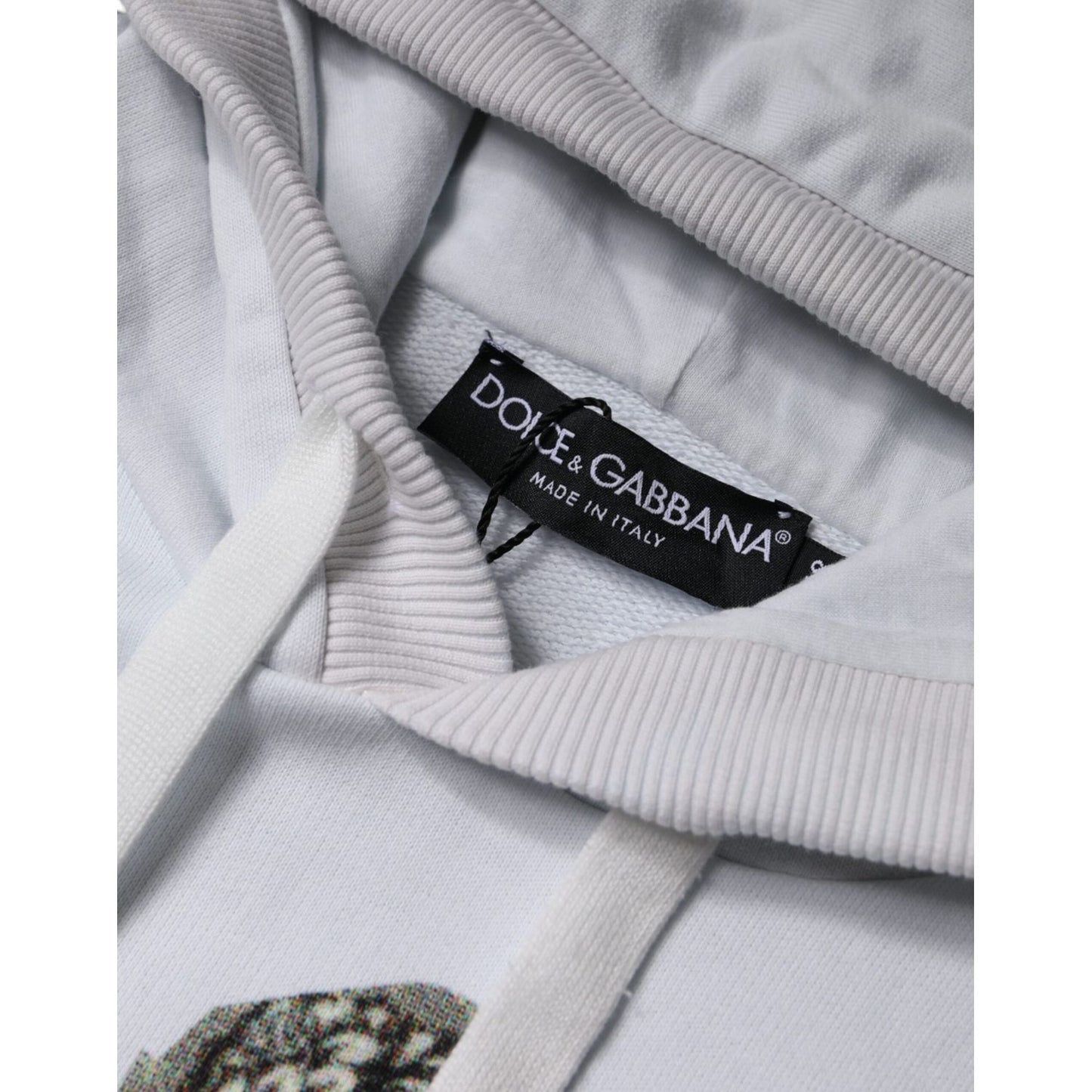 Dolce & Gabbana White Caesar Cotton Hooded Pullover Sweater