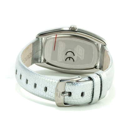 Chronotech Silver Leather Dress Watch