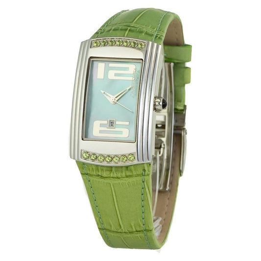 Chronotech Green Leather Watch CHCT7017L10SAC
