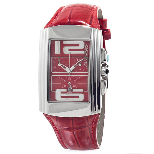 Chronotech Red Leather Dress Watch
