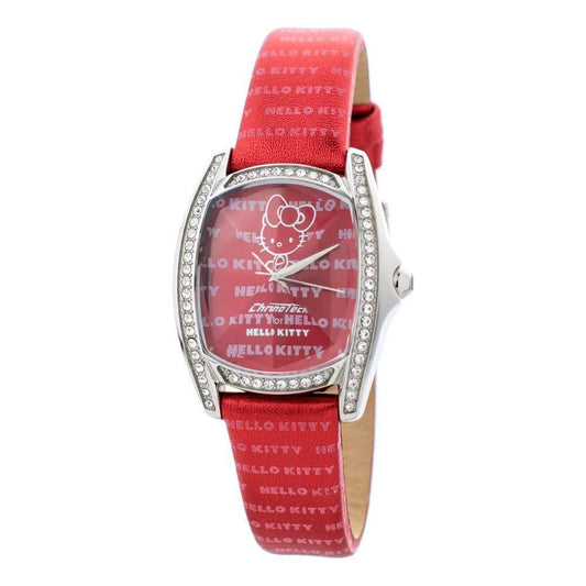 Chronotech Red Leather Watch CHCT7094SS28AC