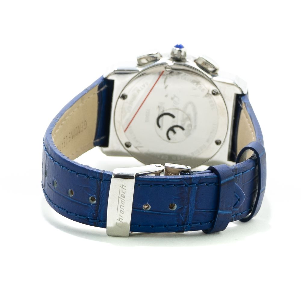 Chronotech Blue Leather Dress Watch