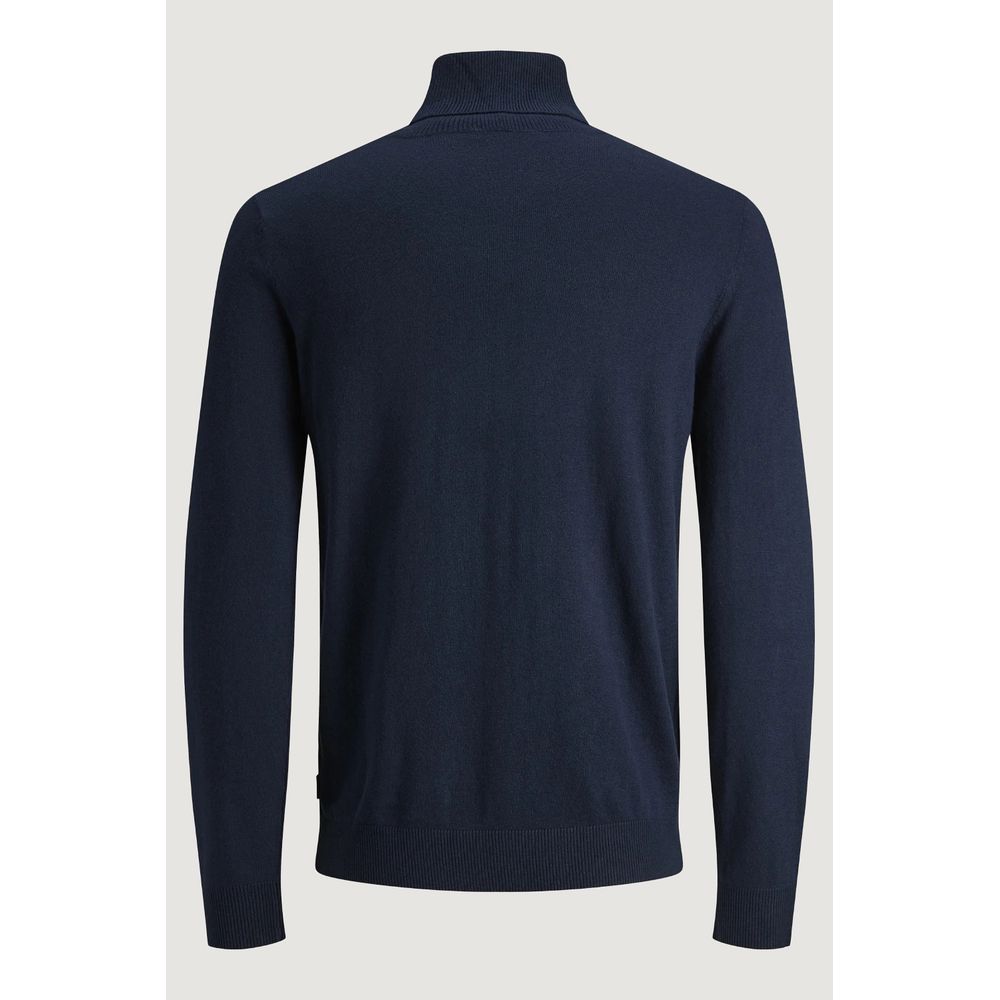 Jack Jones Blue Cotton Turtleneck