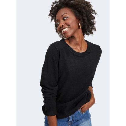 Vila Clothes Black Viscose Sweatshirt