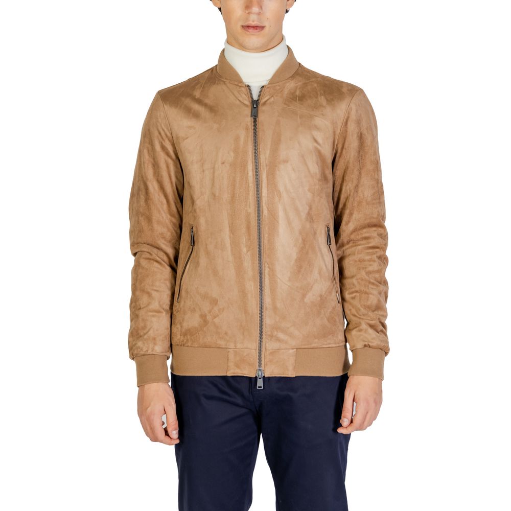 Gianni Lupo Beige Polyester Bomber