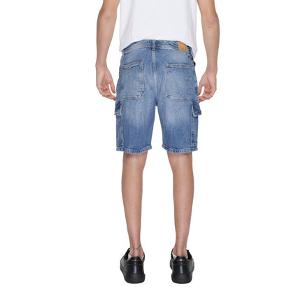 Antony Morato Blue Cotton Bermuda Shorts